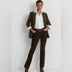 Ralph Lauren Olive Green pants 100% goat suede size 10 NWT